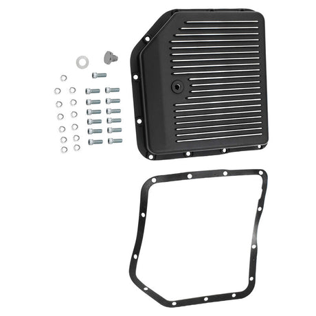Automatic Transmission Oil Pan Aluminum Finned Black GM Turbo TH350 Extra Capacity - Machter