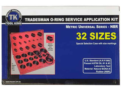 O-Ring Assortment 419 Piece Metric Sizes In Plastic Case - Tool King | Universal Auto Spares