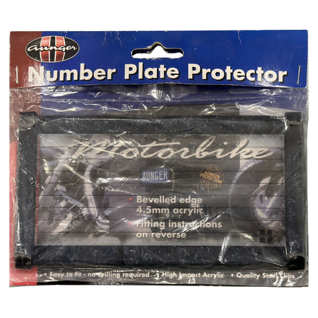 Number Plate Protector Bevelled Edge 4.5mm Acrylic - AUNGER | Universal Auto Spares