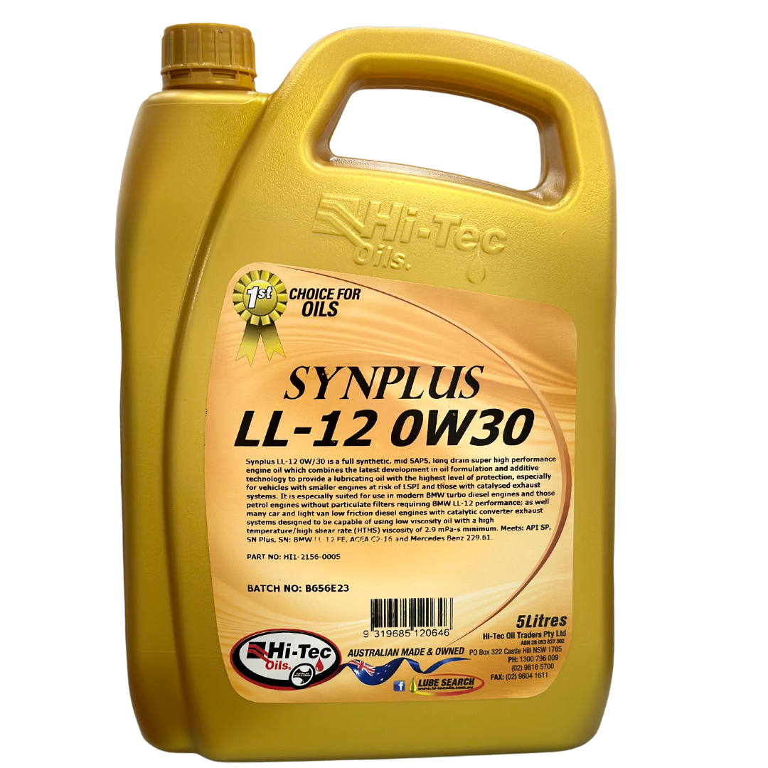 Synplus LL-12 0W/30 Fully Synthetic Super Performance 5L - Hi-Tec Oils
