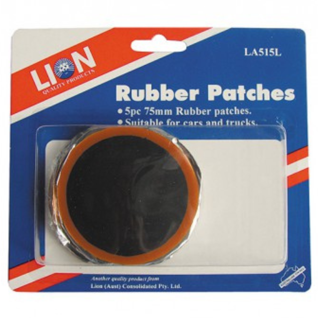 5 Piece Rubber Patches 75mm Cars & Trucks - LION