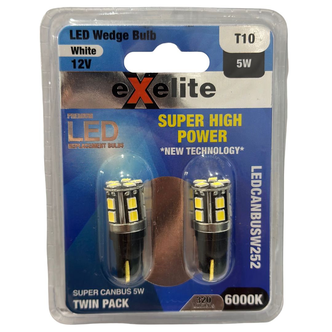 LED Wedge Bulb White 12V Super High Power Exelite