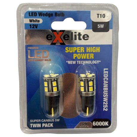 LED Wedge Bulb White 12V Super High Power - Exelite | Universal Auto Spares