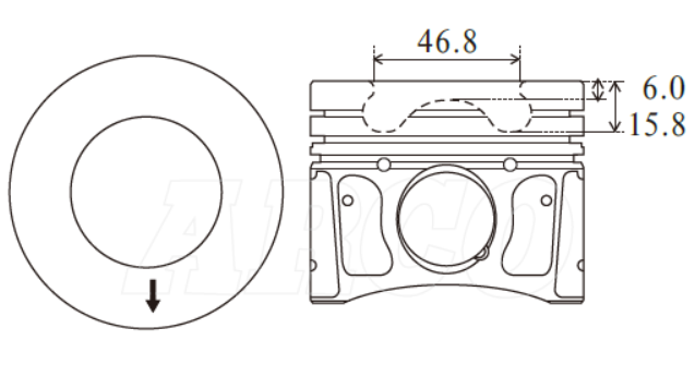 Ford Transit P4AT Piston/Ring Assembly P6054B 020 - Austral