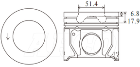 Ford Ranger P5AT Piston/Ring Assembly P6055 020 - Austral | Universal Auto Spares