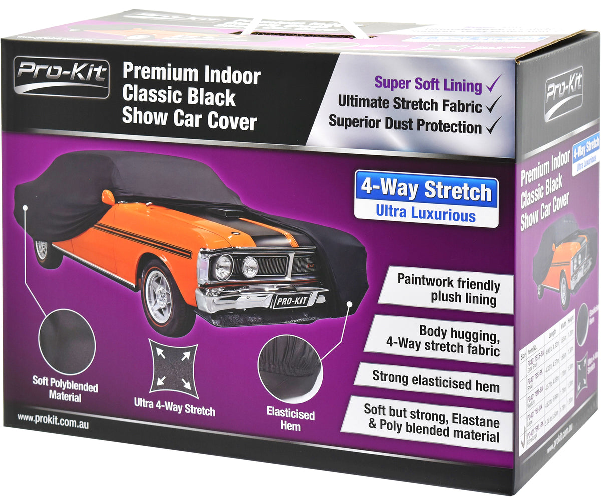 Large Premium Indoor Classic Black Show Car Cover - PC Procovers