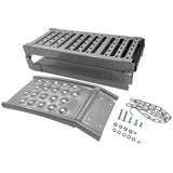 2-In-1 Multi-Use Foldable Steel Car Ramp Grey Sturdy For Loading Or Elevation PEDAL-001 - Machter