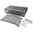 2-In-1 Multi-Use Foldable Steel Car Ramp Grey Sturdy For Loading Or Elevation PEDAL-001 - Machter