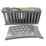 2-In-1 Multi-Use Foldable Steel Car Ramp Grey Sturdy For Loading Or Elevation PEDAL-001 - Machter