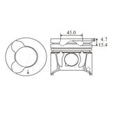 Piston & Ring Set FORD PEUGEOT VOLVO D4204T PKFD4204T-0.60 - Nason