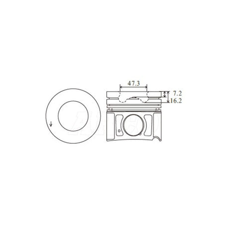 Piston & Ring Set HYUNDAI D4HB DOHC 16V DIESEL PKHD4HB-0.50 - Nason