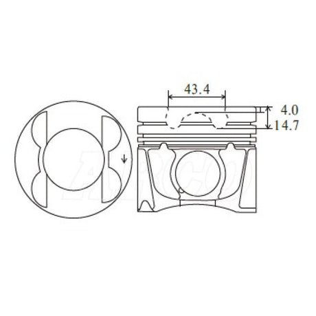 Piston & Ring Set MERCEDES BENZ OM642 PKMBOM642L-0.50 - Nason