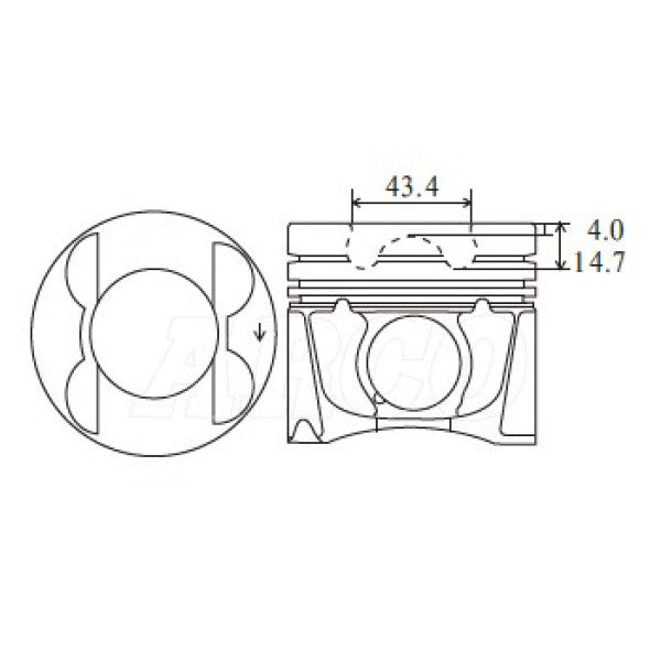 Piston & Ring Set MERCEDES BENZ OM642 PKMBOM642L-STD - NASON