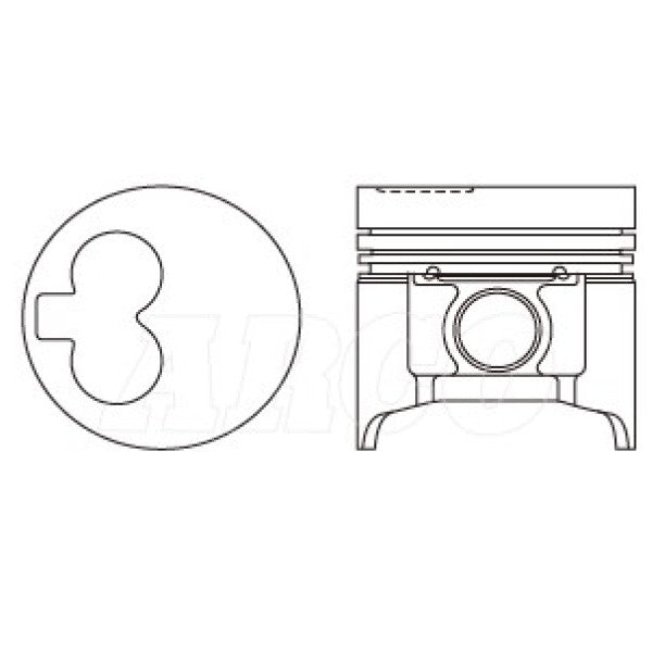 Piston & Ring Set MAZDA R2 OHV DIESEL 1/92-12/96 PKMR2LATE-STD - NASON