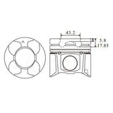 Piston & Ring Set RENAULT G9U DOHC 16V 2.5L PKRNG9U-STD - Nason