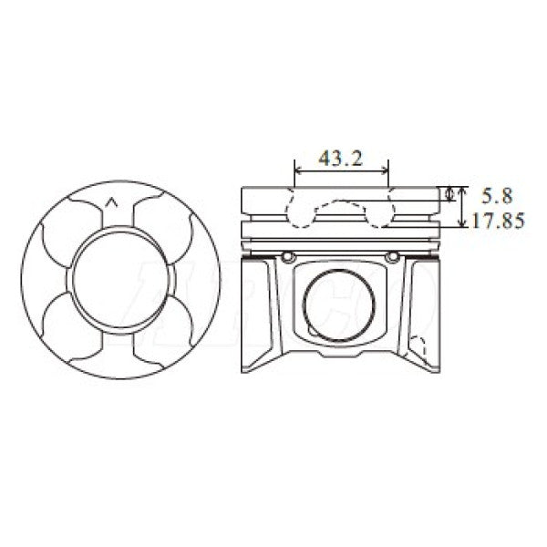 Piston & Ring Set RENAULT G9U DOHC 16V 2.5L PKRNG9U-STD - NASON