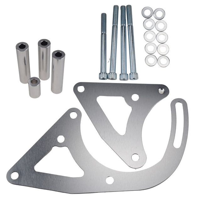 Silver Alternator Bracket Kit Billet Aluminum Fit For Holden V8 253 304 308 Right Side Driver Low Mount PMB-CV002WHITE - Machter