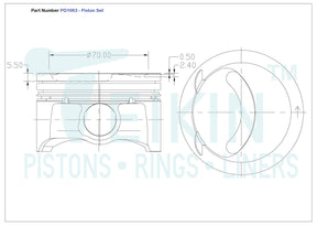 Mazda Mzr 2.3 Piston Set PO1063 STD - Austral | Universal Auto Spares