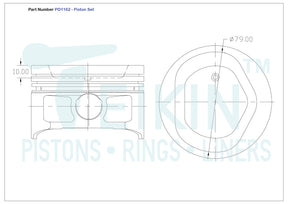 Nissan K25 F/Lift Piston Set PO1162 020 - Austral | Universal Auto Spares