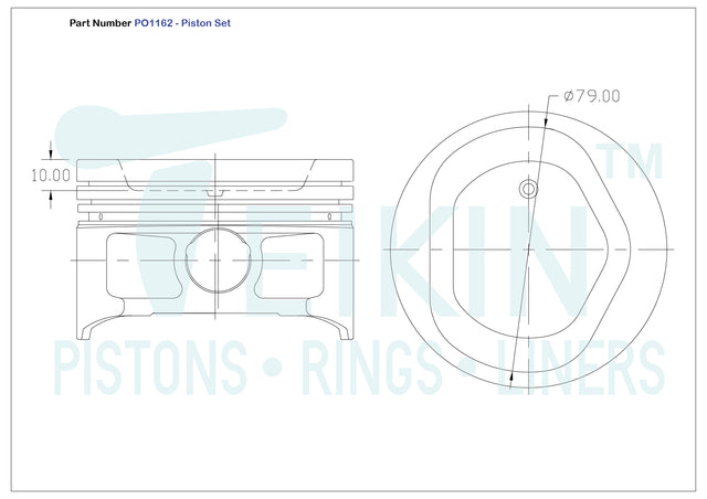 Nissan K25 F/Lift Piston Set PO1162 020 - Austral | Universal Auto Spares