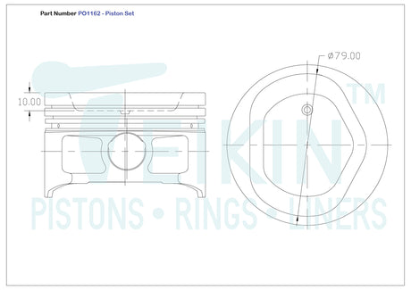 Nissan K25 F/Lift Piston Set PO1162 040 - Austral | Universal Auto Spares