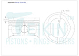 Nissan K25 F/Lift Piston Set PO1162 STD - Austral | Universal Auto Spares