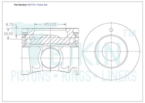 Nissan ZD30DDTI CR Piston Set PO1174 040 - Austral | Universal Auto Spares