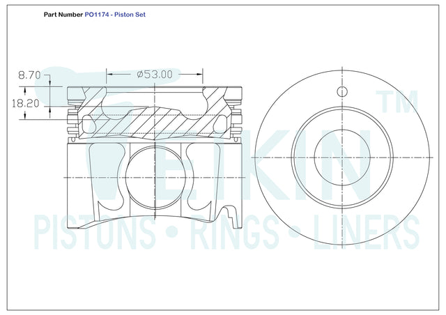 Nissan ZD30DDTI CR Piston Set PO1174 STD - Austral | Universal Auto Spares
