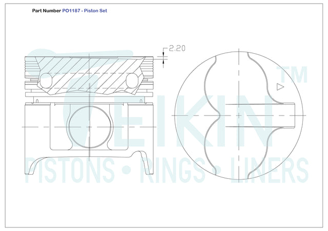 Nissan RD28TI Piston Set Alfin PO1187 STD - Austral | Universal Auto Spares