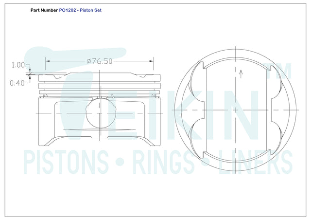 Hyundai G4KD Piston Set PO1202 040 - Austral | Universal Auto Spares