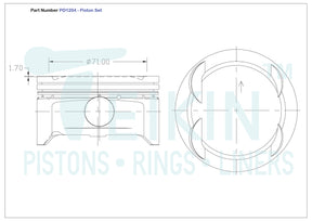 Hyundai G4KE G4KG Piston Set PO1204 STD - Austral | Universal Auto Spares