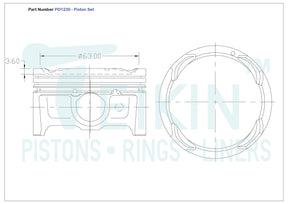 Hyundai G4LC Piston Set PO1230 STD - Austral | Universal Auto Spares
