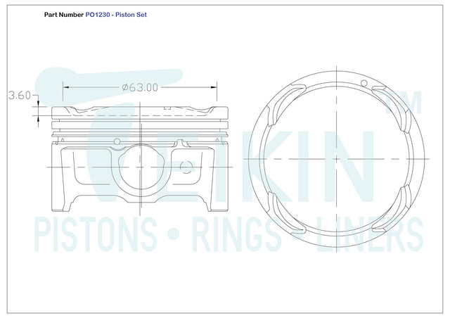 Hyundai G4LC Piston Set PO1230 STD - Austral | Universal Auto Spares