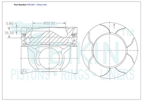 Mitsubishi 4N15 Piston Set PO1281 040 - Austral | Universal Auto Spares