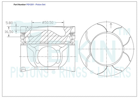Mitsubishi 4N15 Piston Set PO1281 STD - Austral | Universal Auto Spares