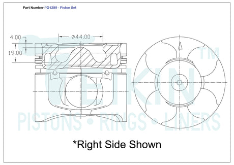 Mitsubishi 4D56T DOHC 16V Piston Set Alfin PO1289 020 - Austral | Universal Auto Spares