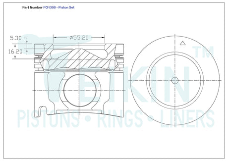 Isuzu 4JJ1TC Piston Set PO1308 STD - Austral | Universal Auto Spares