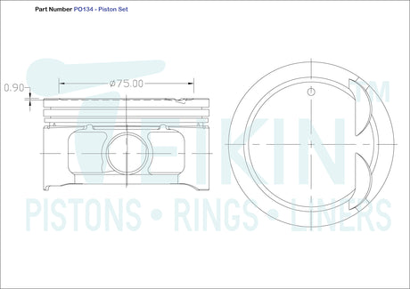 Suzuki J24B Piston Set PO134 STD - Austral | Universal Auto Spares