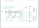 Subaru EJ25 SOHC Piston Set PO1354 040 - Austral | Universal Auto Spares
