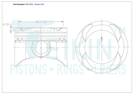 Suzuki G16B SOHC 16V Piston Set PO135A 040 - Austral | Universal Auto Spares