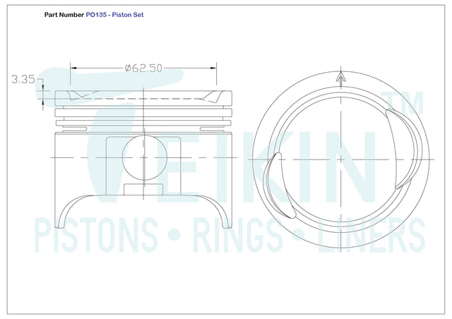 Suzuki G16A 8V Piston Set PO135 STD - Austral | Universal Auto Spares