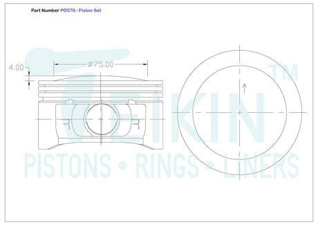 Chrysler 5.7L V8 Ezb Piston Set PO570 020 - Austral | Universal Auto Spares