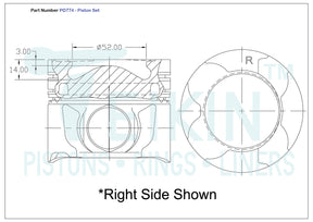 Toyota 1VDFTV Piston Set PO774 020 - Austral | Universal Auto Spares
