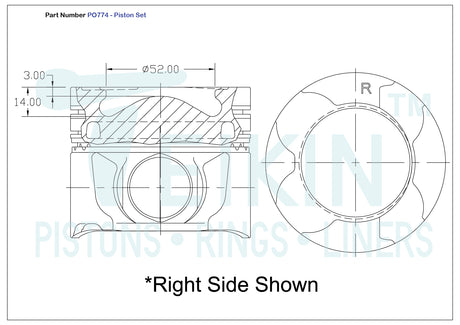 Toyota 1VDFTV Piston Set PO774 040 - Austral | Universal Auto Spares