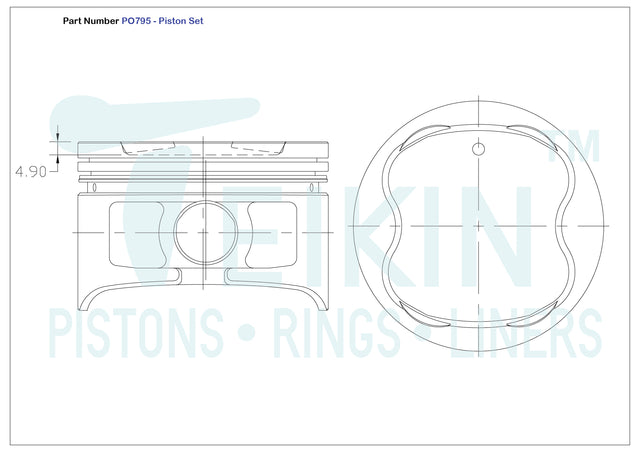 Toyota 5VZFE Piston Set PO795 020 - Austral | Universal Auto Spares