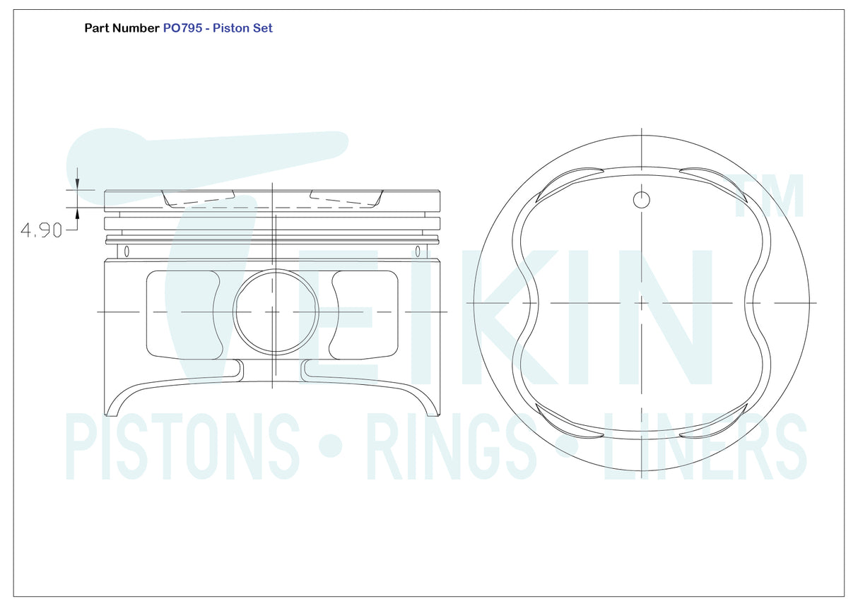 Toyota 5VZFE Piston Set PO795 040 - Austral | Universal Auto Spares