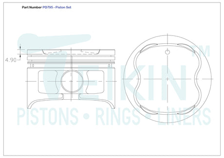 Toyota 5VZFE Piston Set PO795 STD - Austral | Universal Auto Spares