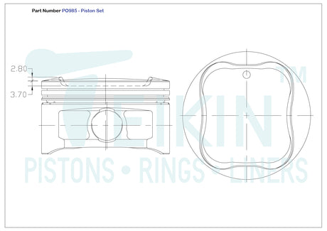 Toyota 1GRFE Piston Set PO985 040 - Austral | Universal Auto Spares