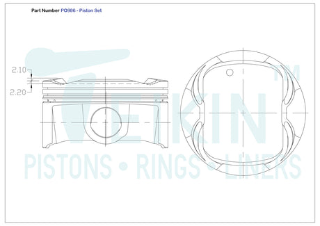 Toyota 2GRFE Piston Set PO986 040 - Austral | Universal Auto Spares