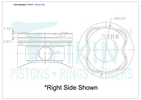 Toyota 2UZFE Piston Set PO995 020 - Austral | Universal Auto Spares